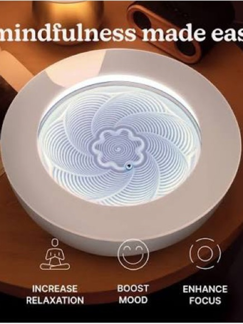 White Mindfulness Sand Art Relaxation Table Lamp